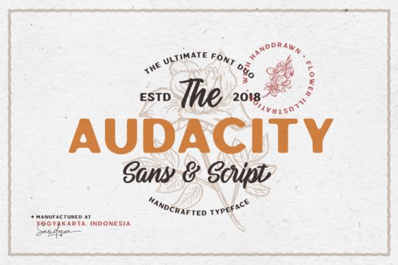 Audacity Duo: A Bold Sans + Hand-Lettered Script